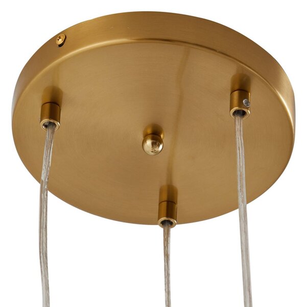 Lampa wisząca szklana Piatra Lindby, możliwość ściemniania, kremowy / amber, salon / jadalnia, szkło, nowoczesny