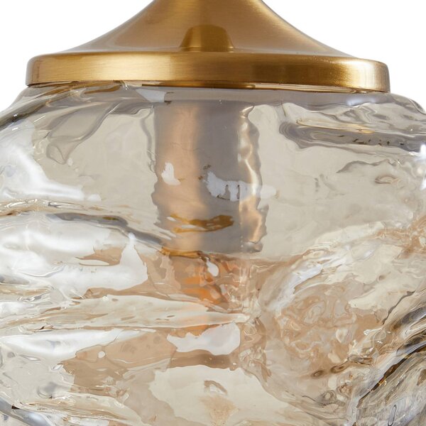 Lampa wisząca szklana Piatra Lindby, możliwość ściemniania, kremowy / amber, salon / jadalnia, szkło, nowoczesny