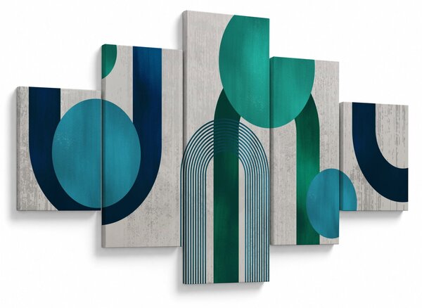 Obraz - Linie i okrągłe kształty (125x70 cm)