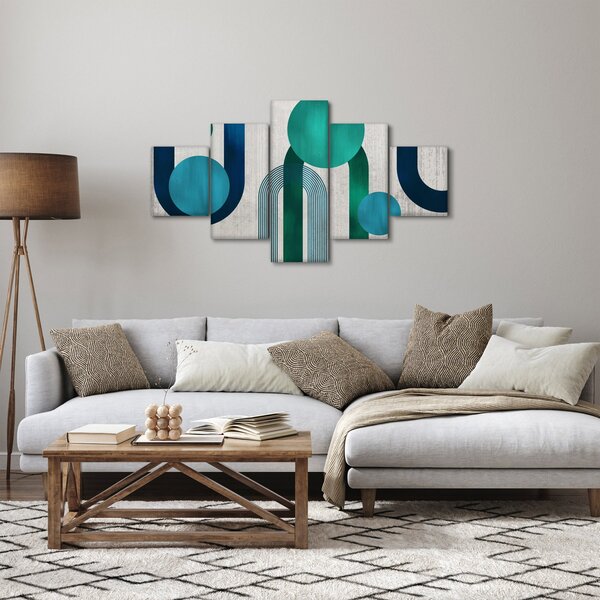 Obraz - Linie i okrągłe kształty (125x70 cm)