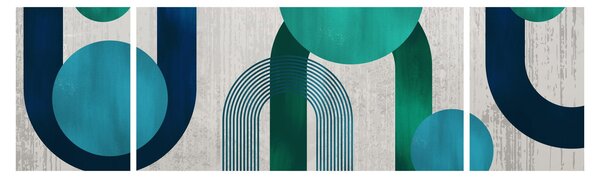 Obraz - Linie i okrągłe kształty (170x50 cm)