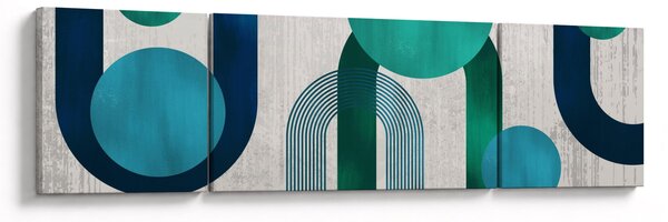 Obraz - Linie i okrągłe kształty (170x50 cm)