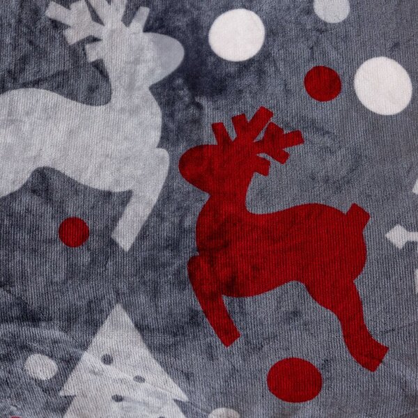 2x Szary świąteczny koc z mikropluszu CHRISTMAS MAGIC 150x200 cm