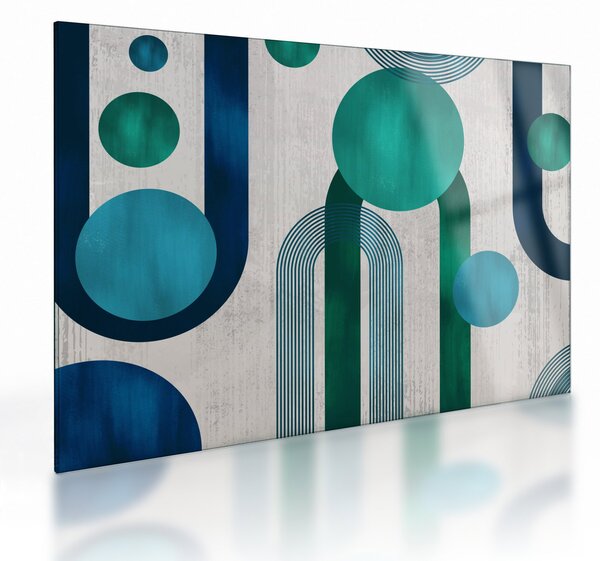 Obraz na szkle - Linie i okrągłe kształty (70x50 cm)
