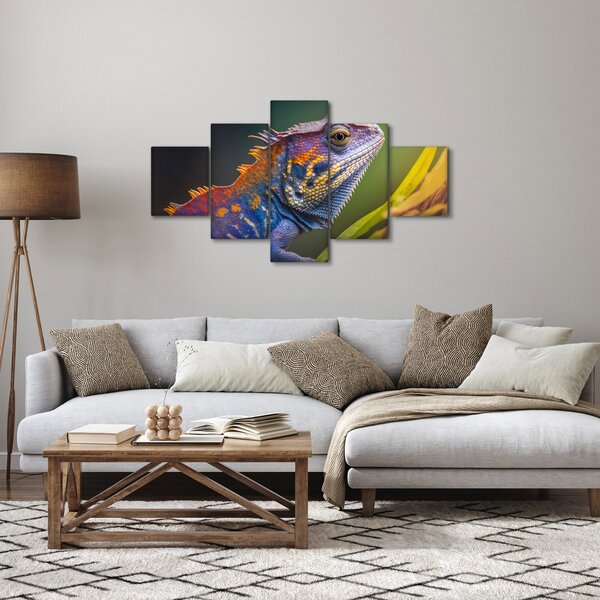 Obraz - Kolorowy legwan (125x70 cm)