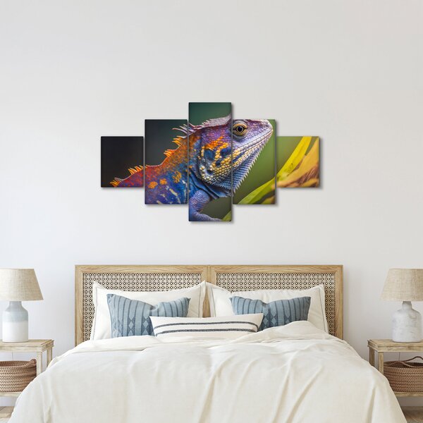 Obraz - Kolorowy legwan (125x70 cm)