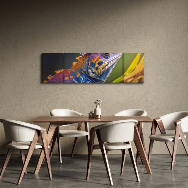 Obraz - Kolorowy legwan (170x50 cm)