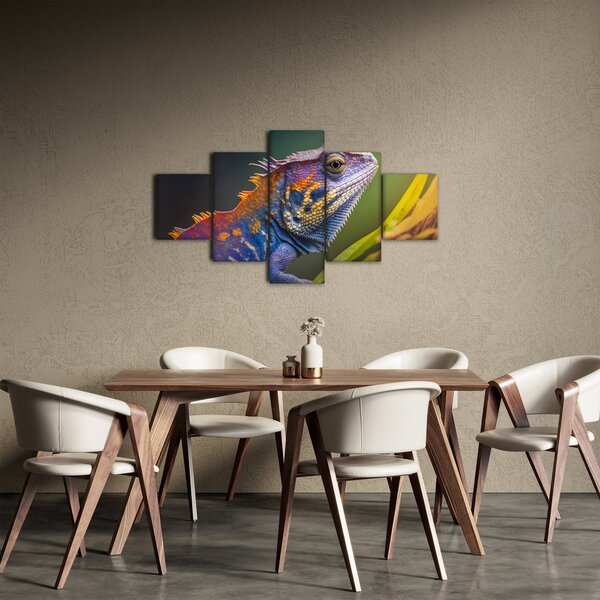 Obraz - Kolorowy legwan (125x70 cm)