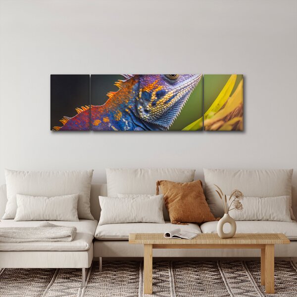 Obraz - Kolorowy legwan (170x50 cm)