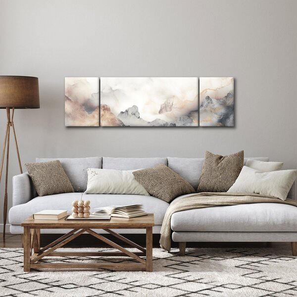Obraz - Górska abstrakcja z teksturą marmuru (170x50 cm)