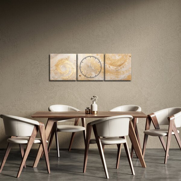 Obraz - Wzorzysta tekstura (z zegarem) (90x30 cm)