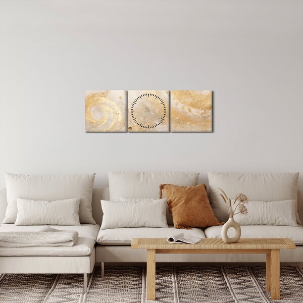 Obraz - Wzorzysta tekstura (z zegarem) (90x30 cm)