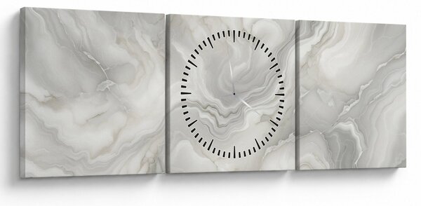 Obraz - Naturalna tekstura marmuru (z zegarem) (90x30 cm)