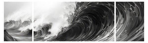 Obraz - Malowanie fal (170x50 cm)