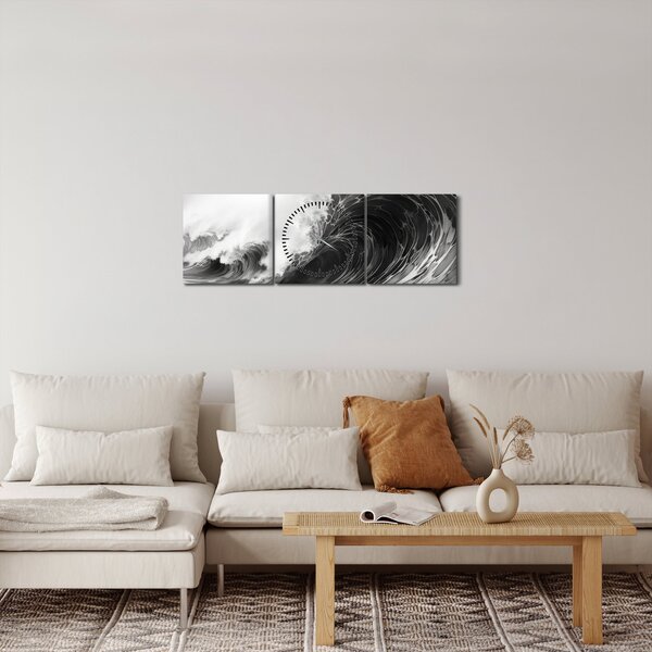 Obraz - Malowanie fal (z zegarem) (90x30 cm)