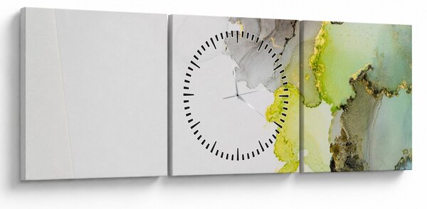 Obraz - Sztuka abstrakcyjna w tuszu (z zegarem) (90x30 cm)