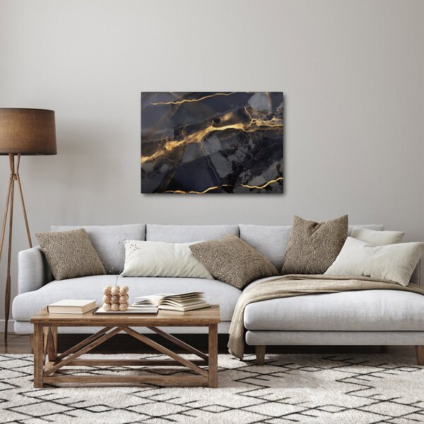 Obraz - Czarny - złoty dekor (70x50 cm)