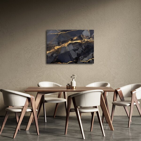 Obraz - Czarny - złoty dekor (70x50 cm)