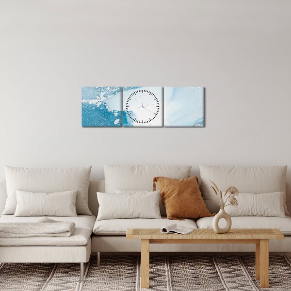 Obraz - Niebieski wystrój (z zegarem) (90x30 cm)