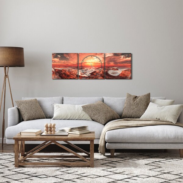 Obraz - Mars (z zegarem) (90x30 cm)