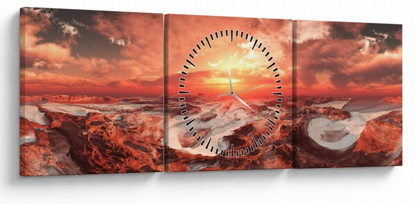 Obraz - Mars (z zegarem) (90x30 cm)