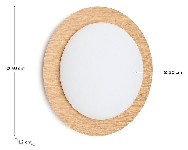 Metalowy kinkiet LED w naturalnym kolorze ø 40 cm Novae – Kave Home