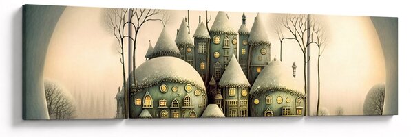 Obraz - Bajkowe domki (170x50 cm)