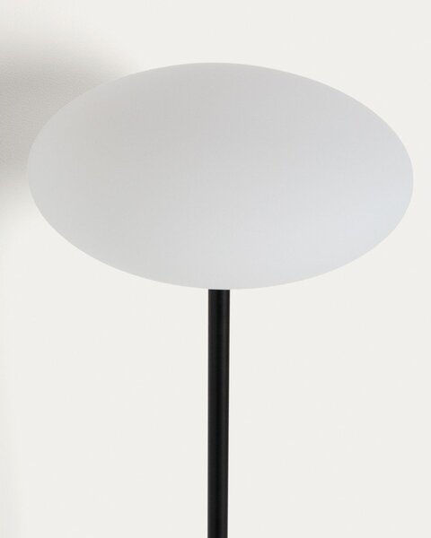 Biała/czarna lampa stojąca ze szklanym kloszem (wysokość 120 cm) Idela – Kave Home