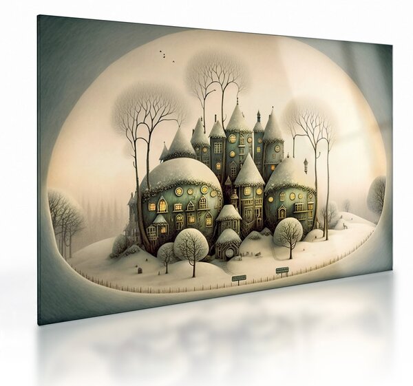 Obraz na szkle - Bajkowe domki (70x50 cm)