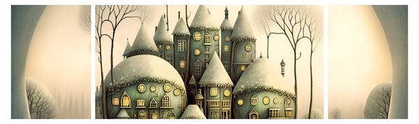 Obraz - Bajkowe domki (170x50 cm)