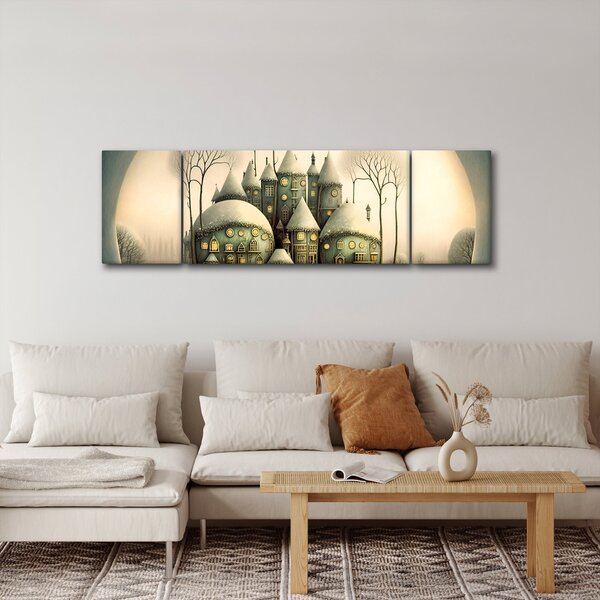 Obraz - Bajkowe domki (170x50 cm)