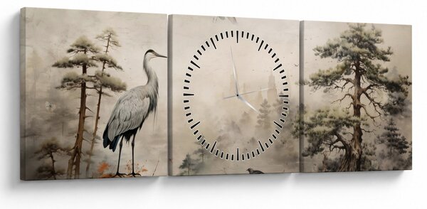 Obraz - Krajobraz z kreskówki (z zegarem) (90x30 cm)