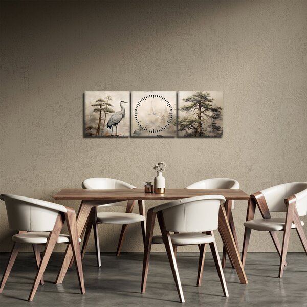 Obraz - Krajobraz z kreskówki (z zegarem) (90x30 cm)