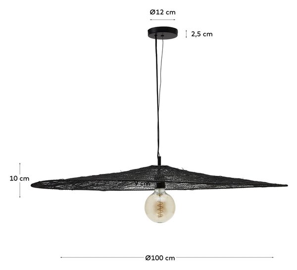 Czarna lampa wisząca ø 100 cm Makai – Kave Home
