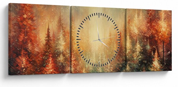 Obraz - Malowanie lasów (z zegarem) (90x30 cm)