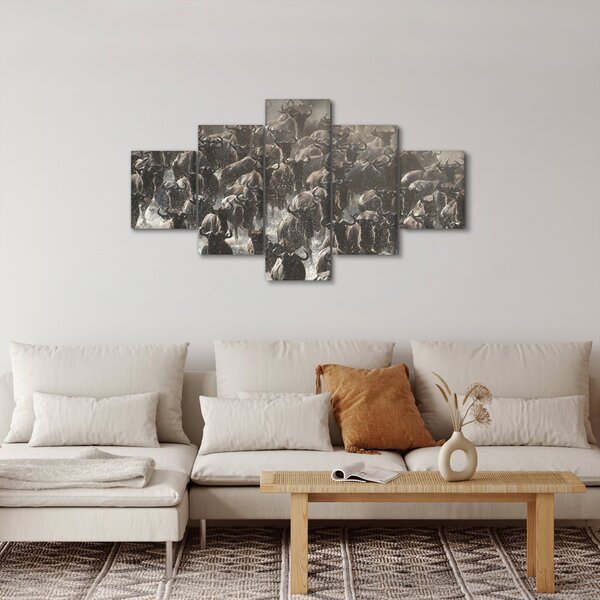 Obraz - Stado antylop gnu (125x70 cm)