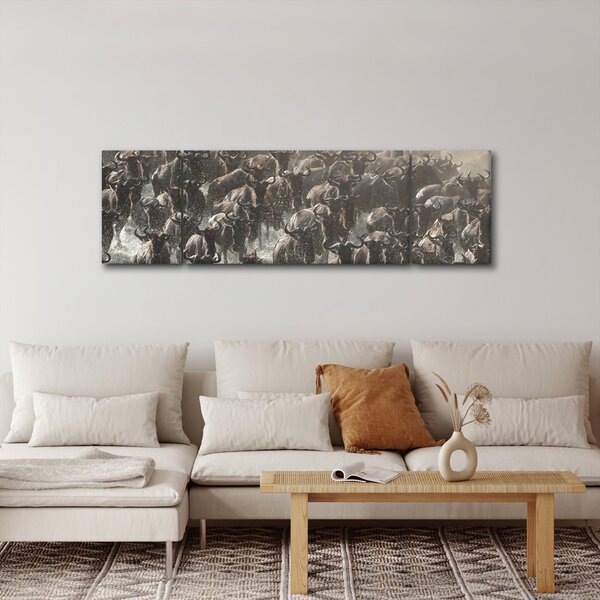 Obraz - Stado antylop gnu (170x50 cm)