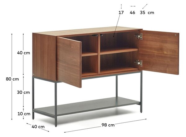 Niska komoda w dekorze orzecha 97,5x80 cm Vedrana – Kave Home