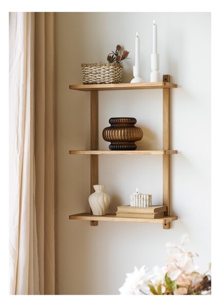 Wielopoziomowa półka z litego drewna dębowego w naturalnym kolorze 20 cm Townsville – House Nordic