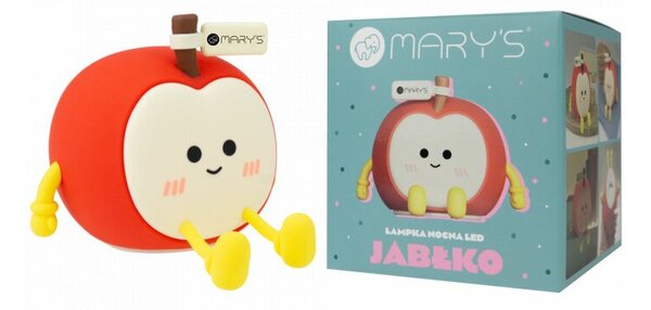 Lampka nocna dla dzieci bezprzewodowa czerwona jabłko LED 0.6W Mary's