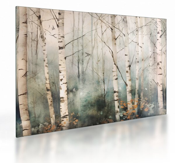 Obraz na szkle - Rysowanie wzoru lasu (70x50 cm)