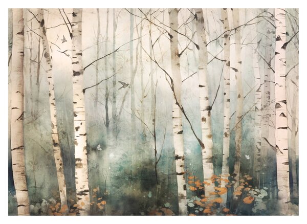 Obraz na szkle - Rysowanie wzoru lasu (70x50 cm)