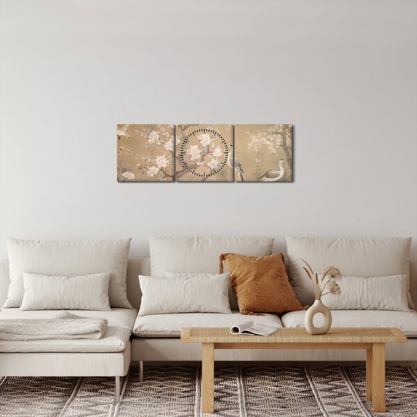 Obraz - Japoński krajobraz z kreskówki (z zegarem) (90x30 cm)