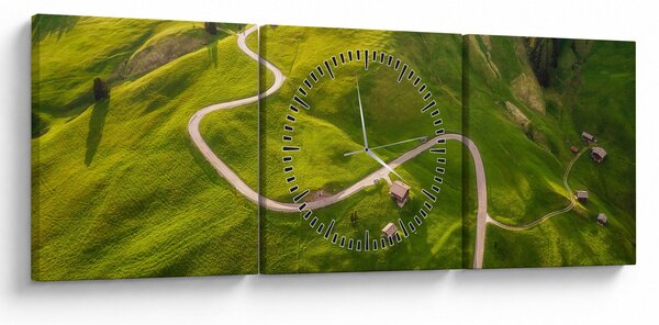Obraz - Plateau Meadow (z zegarem) (90x30 cm)