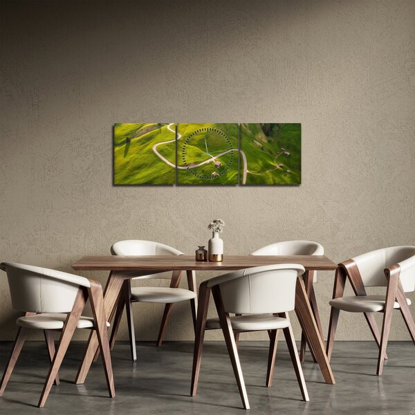 Obraz - Plateau Meadow (z zegarem) (90x30 cm)