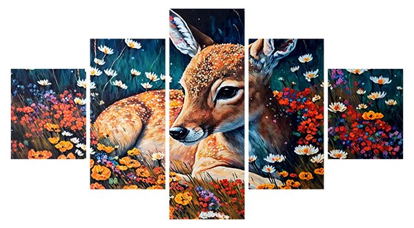 Obraz - Malowany jeleń (125x70 cm)