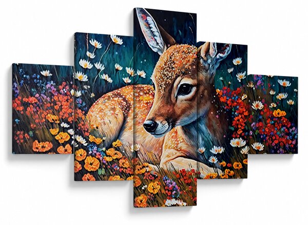 Obraz - Malowany jeleń (125x70 cm)