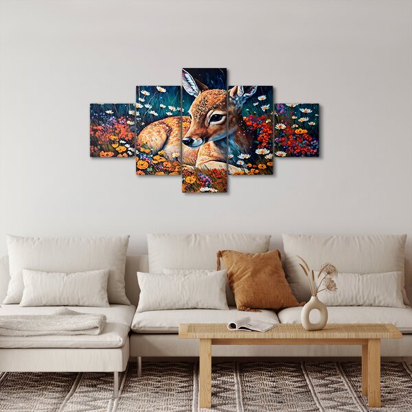 Obraz - Malowany jeleń (125x70 cm)