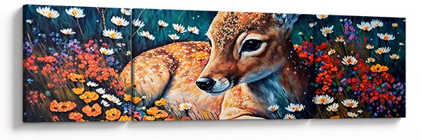 Obraz - Malowany jeleń (170x50 cm)