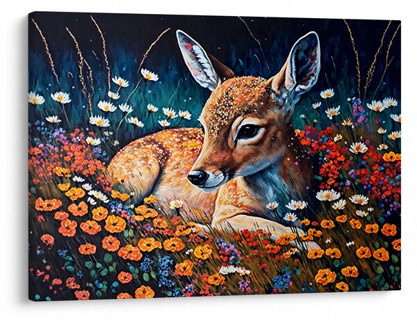 Obraz - Malowany jeleń (70x50 cm)